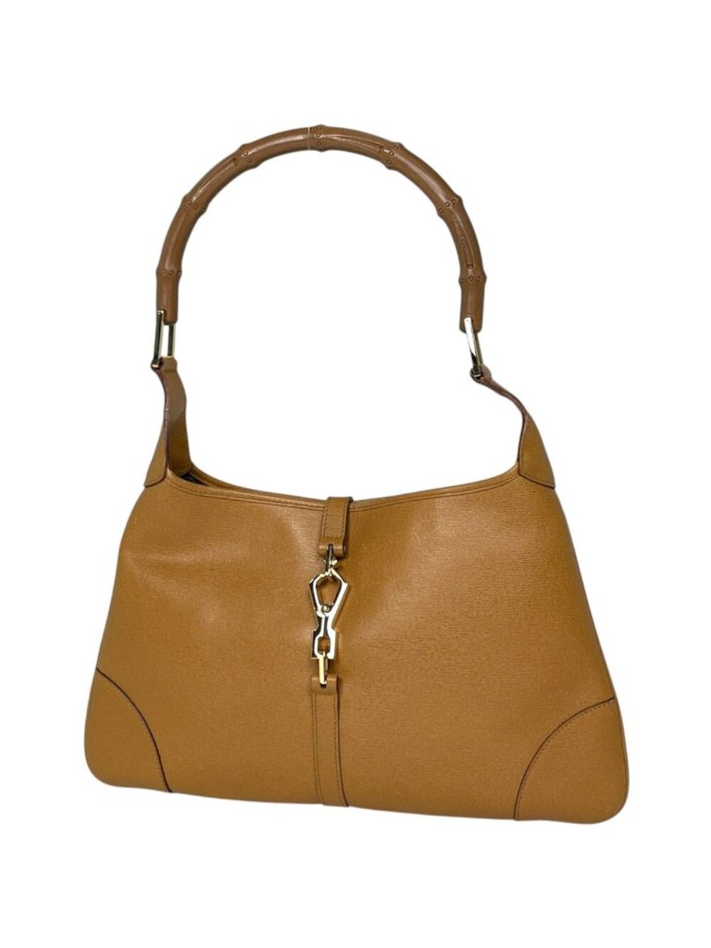 Gucci Shoulder Bag Bamboo Leather Brown